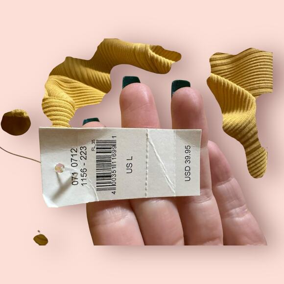 Aerie Yellow Tank Top Sun Dress Ribbed Midi Large NWT Racerback - Picture 3 of 3